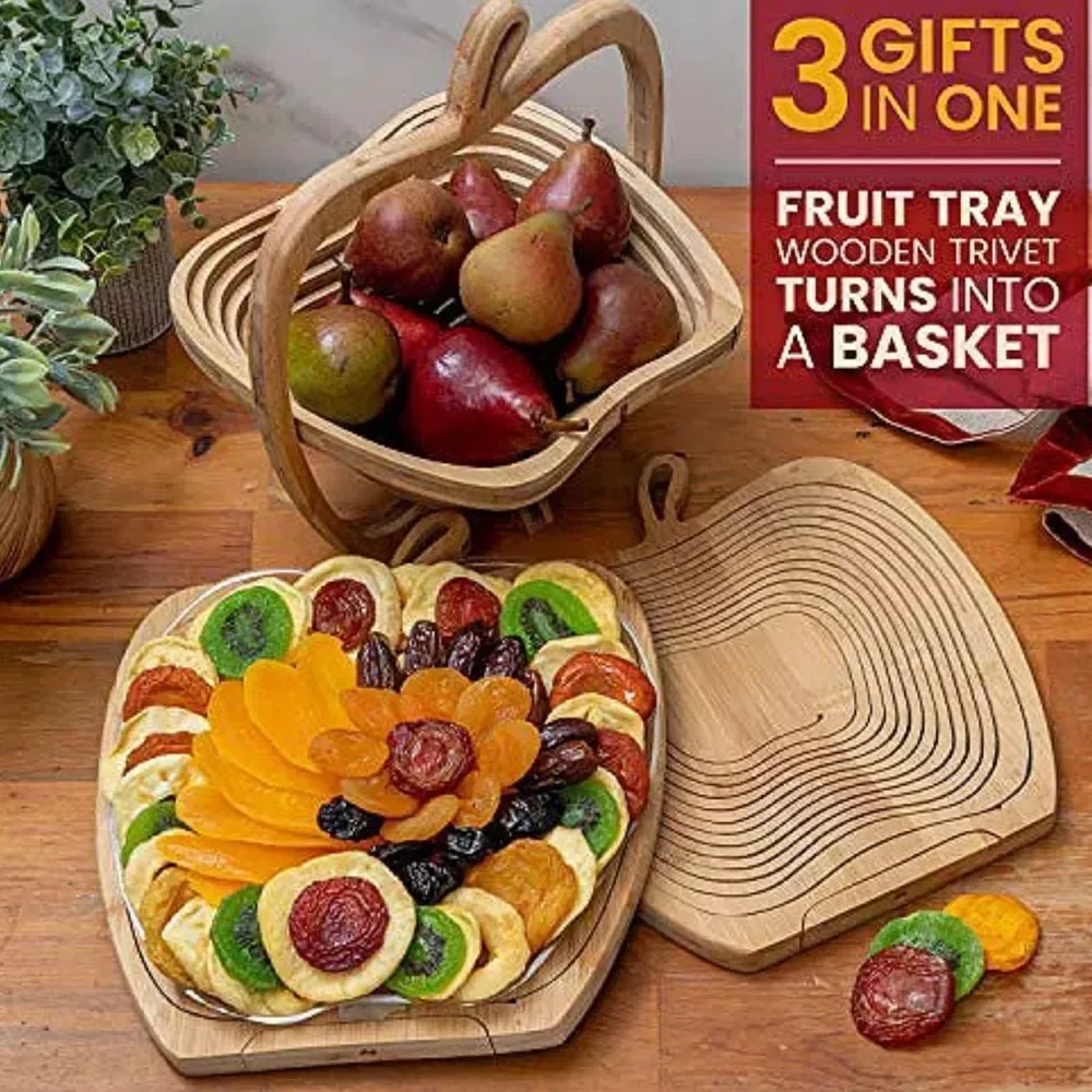 Bonnie & Pop Natural Bamboo Apple-Shaped Basket/Tray